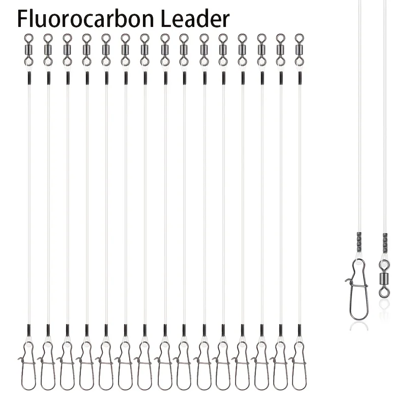 Leader Line - 15pcs Fluorocarbon Wire Leader for Fishing-Invisible