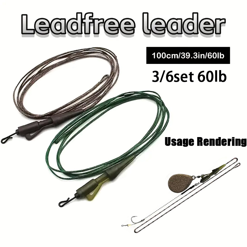 Monofilament Line - 3/6pc CarpCarp Fishing Line Ready Tied
