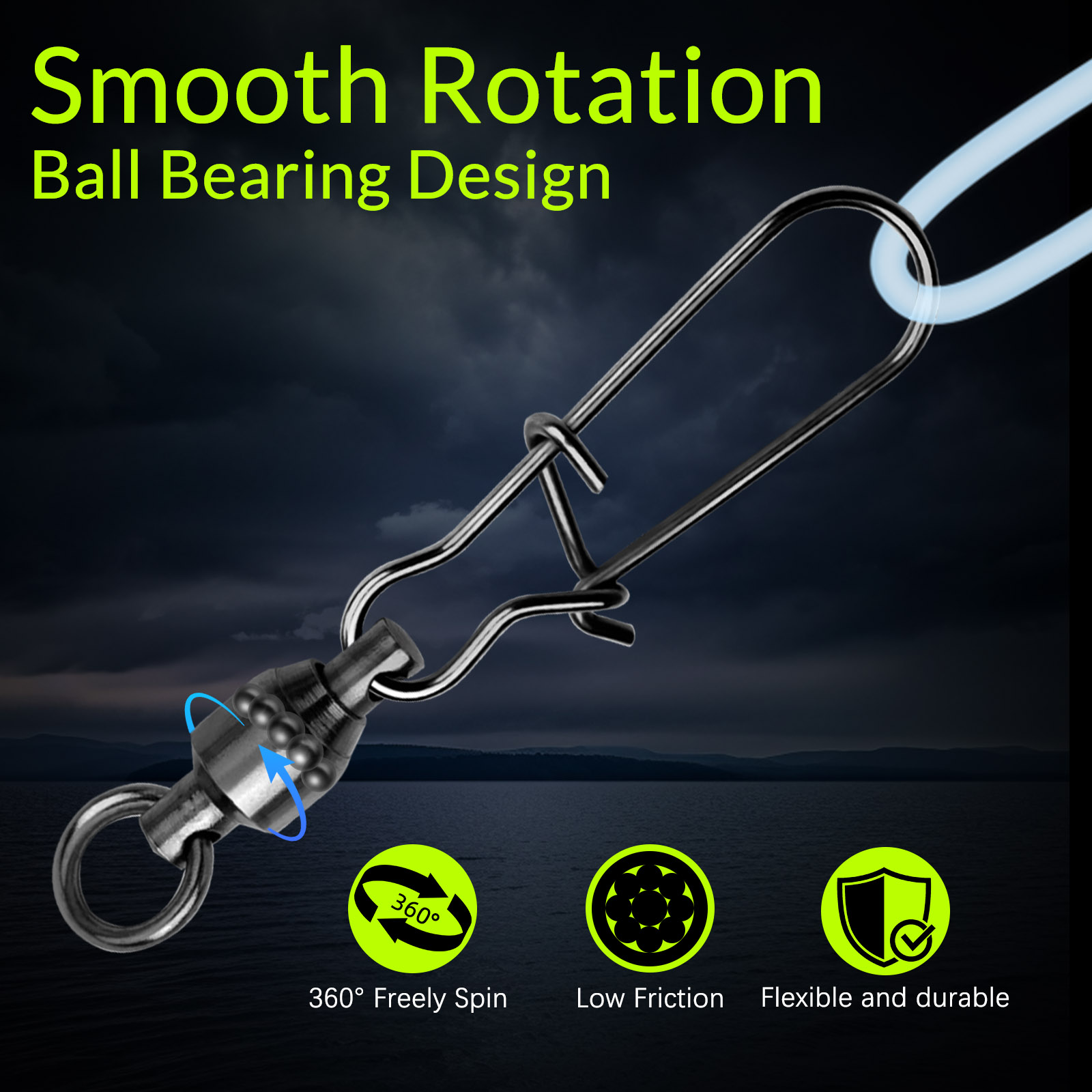 9KM 10PCS Ball Bearing Swivel  - огляд і ціна Freshwater Line