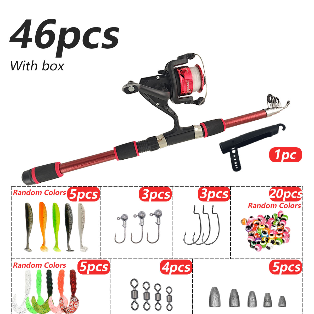 46Pcs Telescopic Fishing Rod R - огляд і ціна Freshwater Line