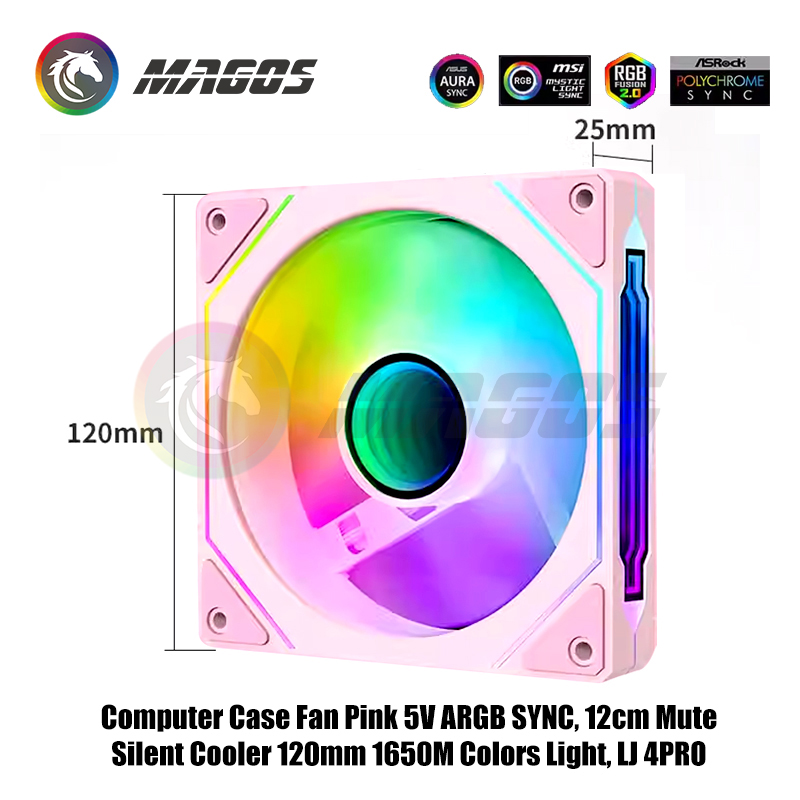 Computer Case Fan Pink 5V ARGB - огляд і ціна Fly Line