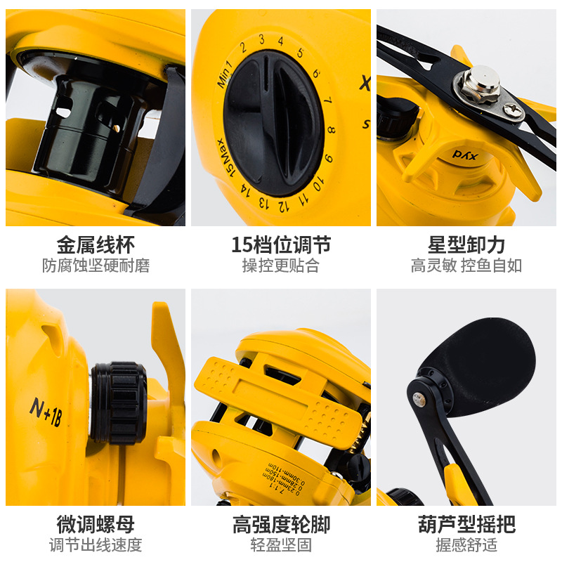 Yellow N+1 Bb Baitcasting Reel - огляд і ціна Ice Fishing Line