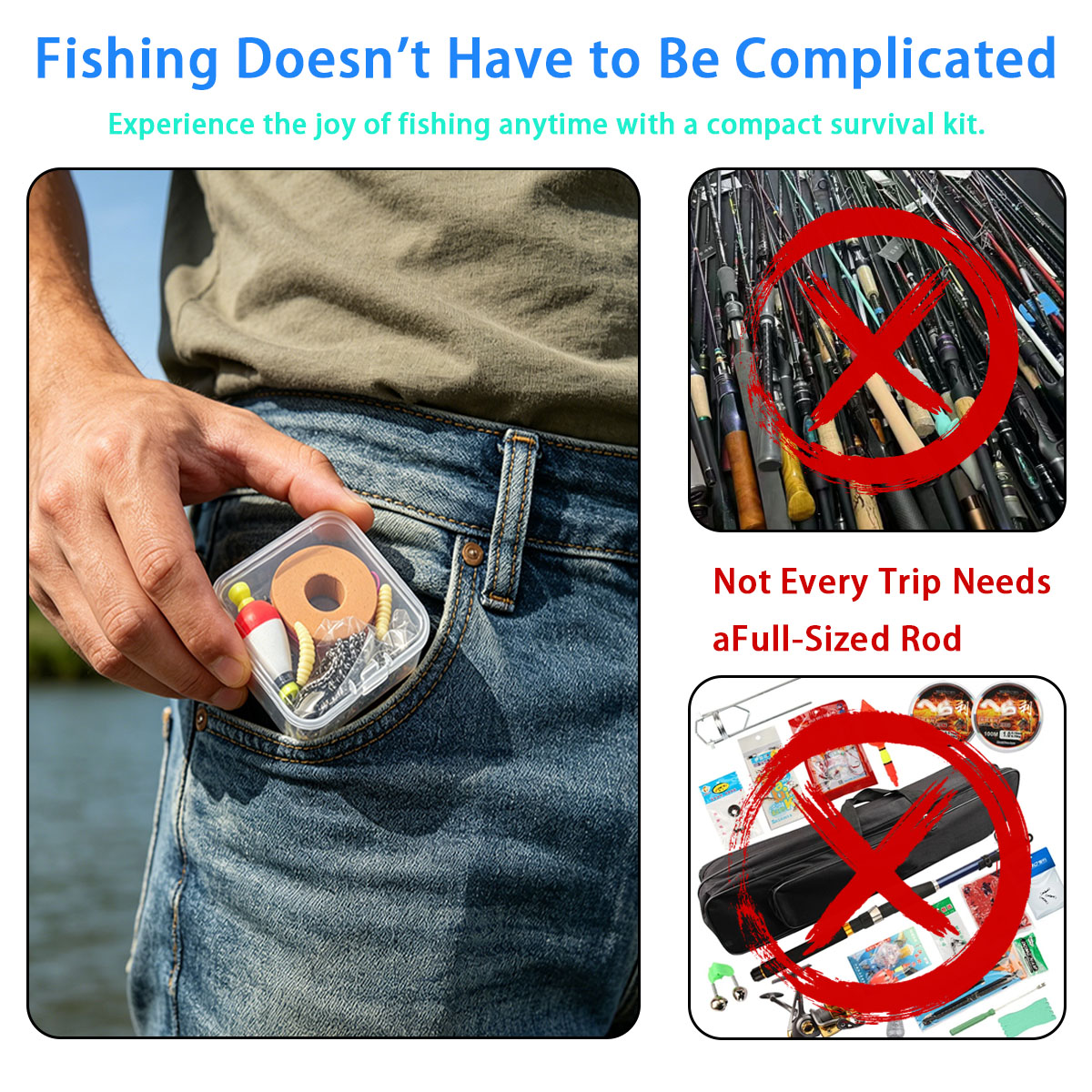Portable Emergency Fishing Gea - огляд і ціна Fishing Line Box