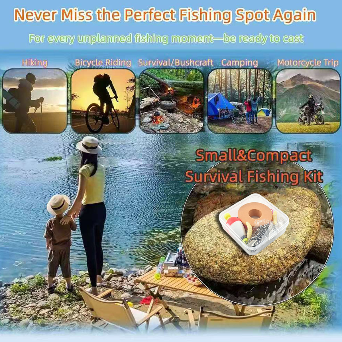 Portable Emergency Fishing Gea - огляд і ціна Fishing Line Box